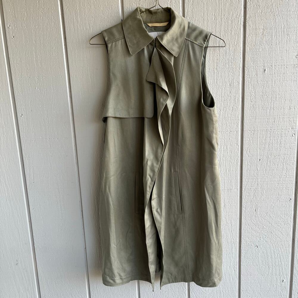 Aritzia Olive Green Sleeveless Trench Coat